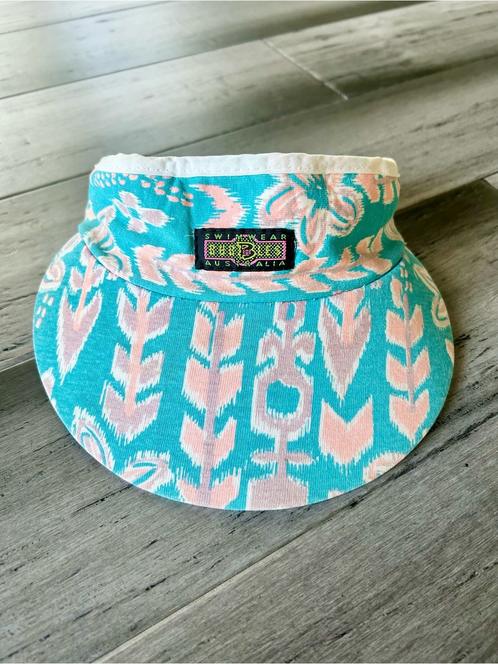 Vintage 1980s Bubbles Swimwear Australia Colorful Printed Sun Visor - Picture 1 of 10